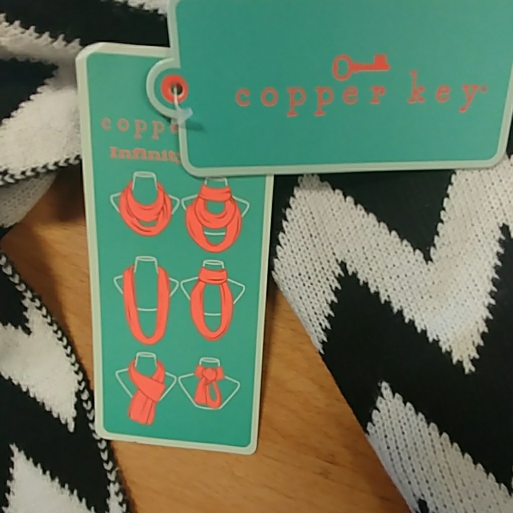 Copper Key Chevron Infinity Scarf - Picture 8 of 8